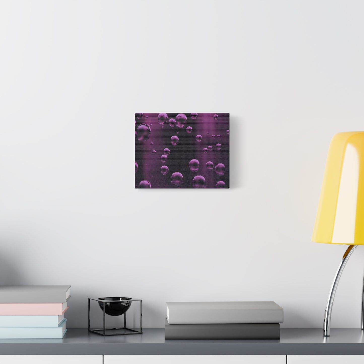 Purple Bubbles Watercolor Art Print | Ready-to-Hang Custom Matte Canvas with Eco-Friendly Pine Frame