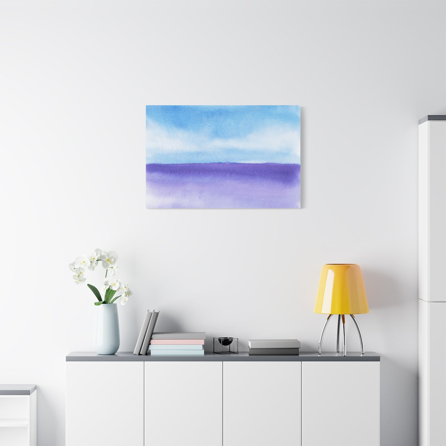 Big Wave Watercolor Art Print | Ready-to-Hang Custom Matte Canvas with Eco-Friendly Pine Frame