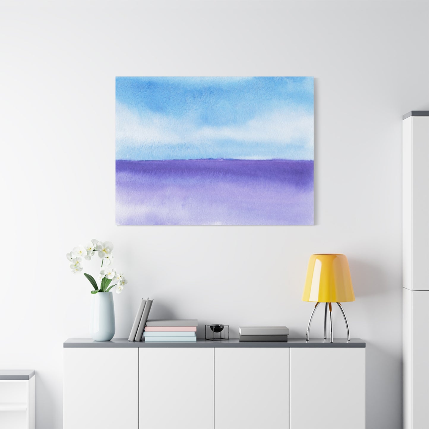 Big Wave Watercolor Art Print | Ready-to-Hang Custom Matte Canvas with Eco-Friendly Pine Frame