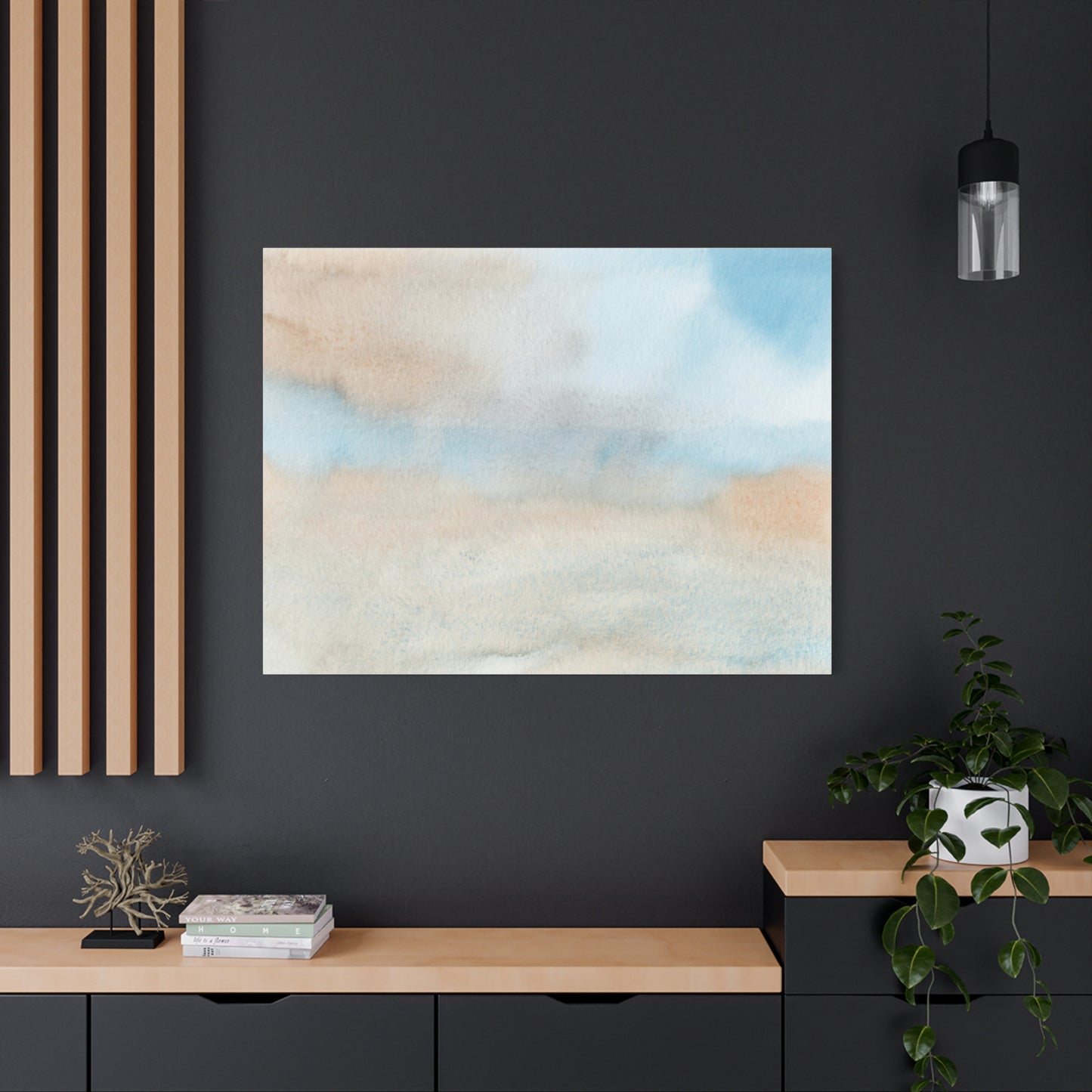 Beach Abstract Art Print | Ready-to-Hang Custom Matte Canvas with Eco-Friendly Pine Frame