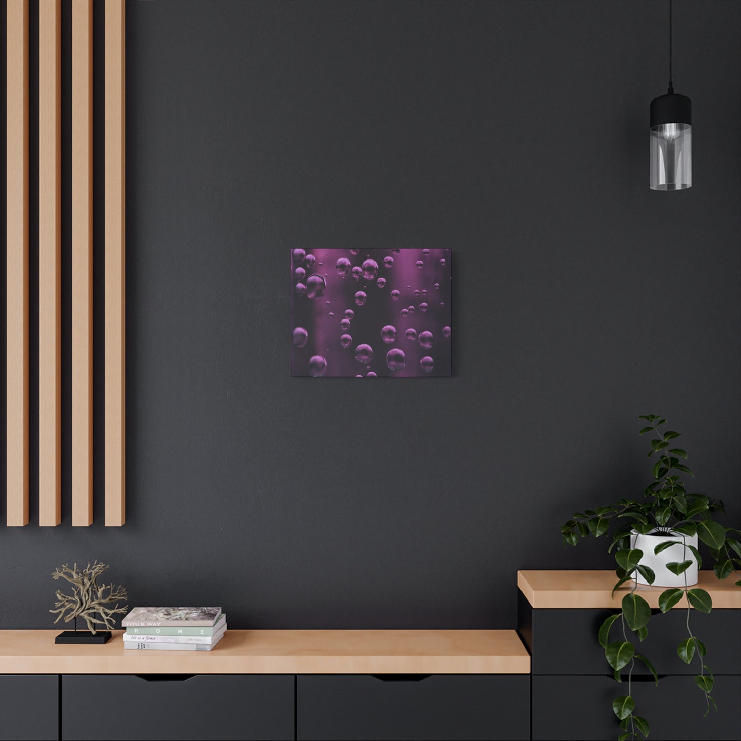 Purple Bubbles Watercolor Art Print | Ready-to-Hang Custom Matte Canvas with Eco-Friendly Pine Frame