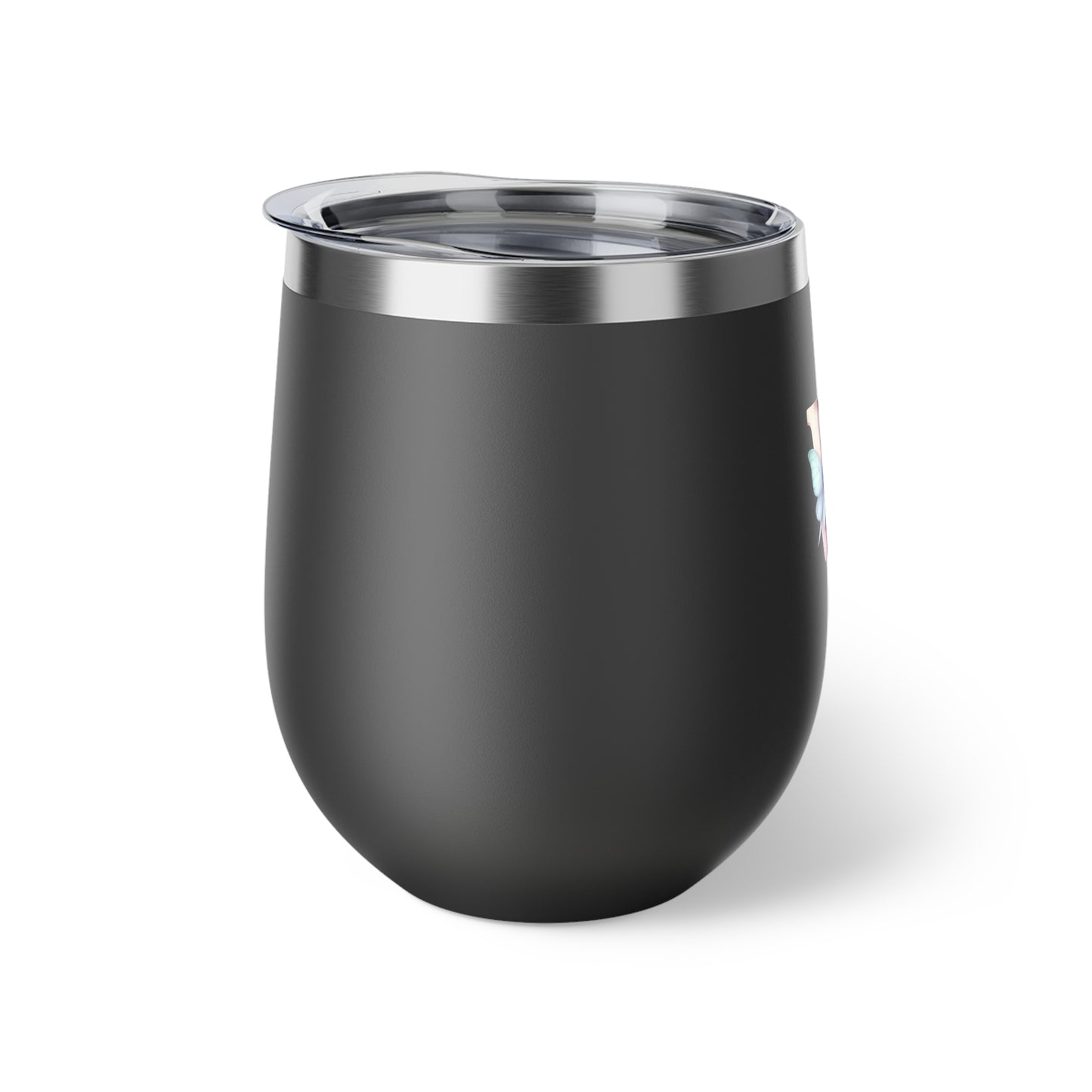 Letter W - Personalized Whimsical Butterfly Copper Vacuum Insulated Cup, 12 oz – Perfect for Weddings