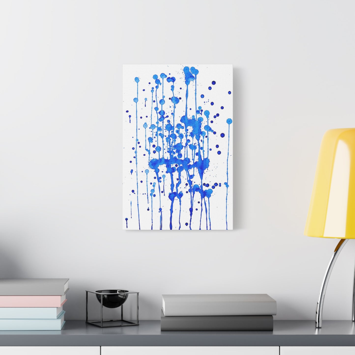 Blue & White Abstract Art Print | Premium Matte Canvas with Ready-to-Hang Eco-Friendly Pine Frame