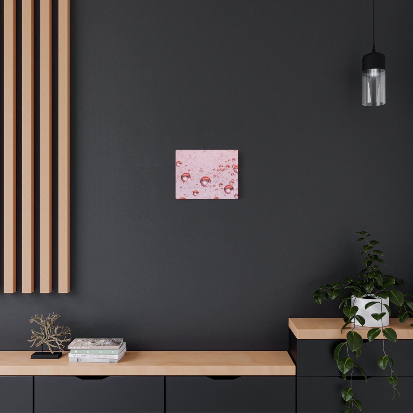 Pink Bubbles Watercolor Art Print | Ready-to-Hang Custom Matte Canvas with Eco-Friendly Pine Frame