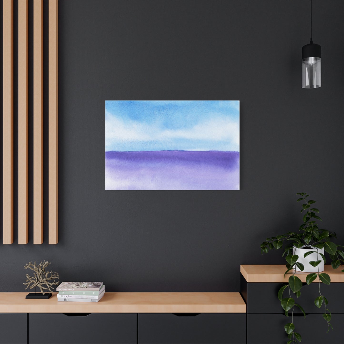 Big Wave Watercolor Art Print | Ready-to-Hang Custom Matte Canvas with Eco-Friendly Pine Frame