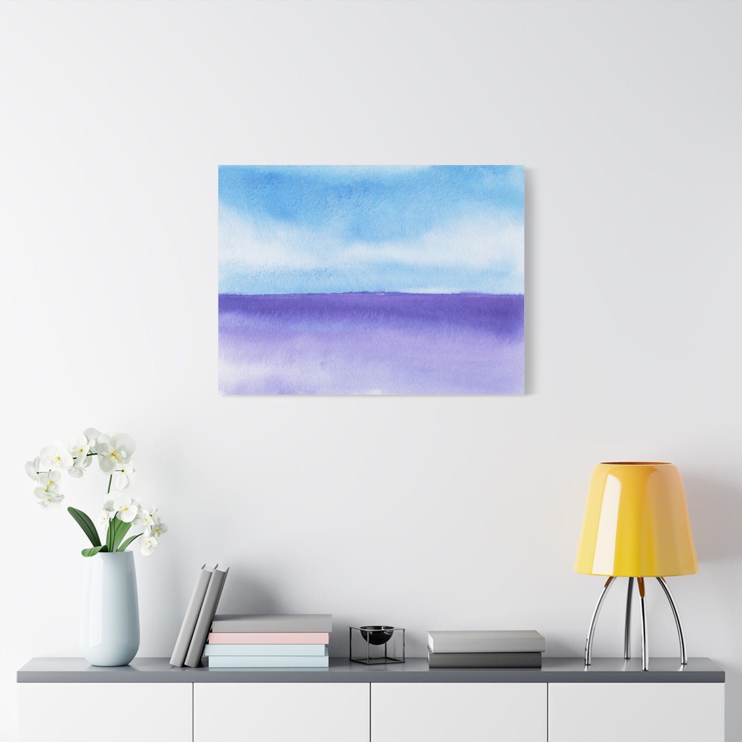 Big Wave Watercolor Art Print | Ready-to-Hang Custom Matte Canvas with Eco-Friendly Pine Frame