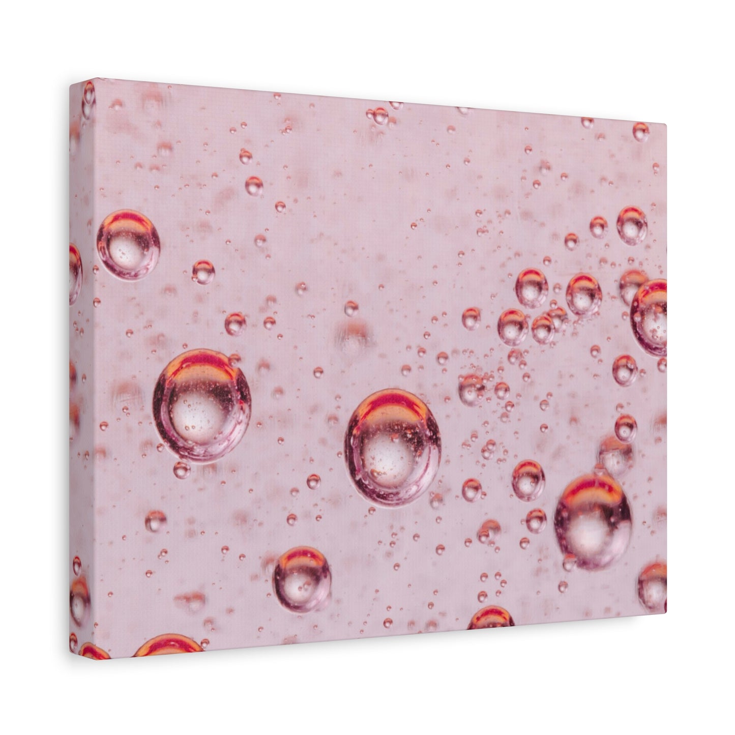 Pink Bubbles Watercolor Art Print | Ready-to-Hang Custom Matte Canvas with Eco-Friendly Pine Frame