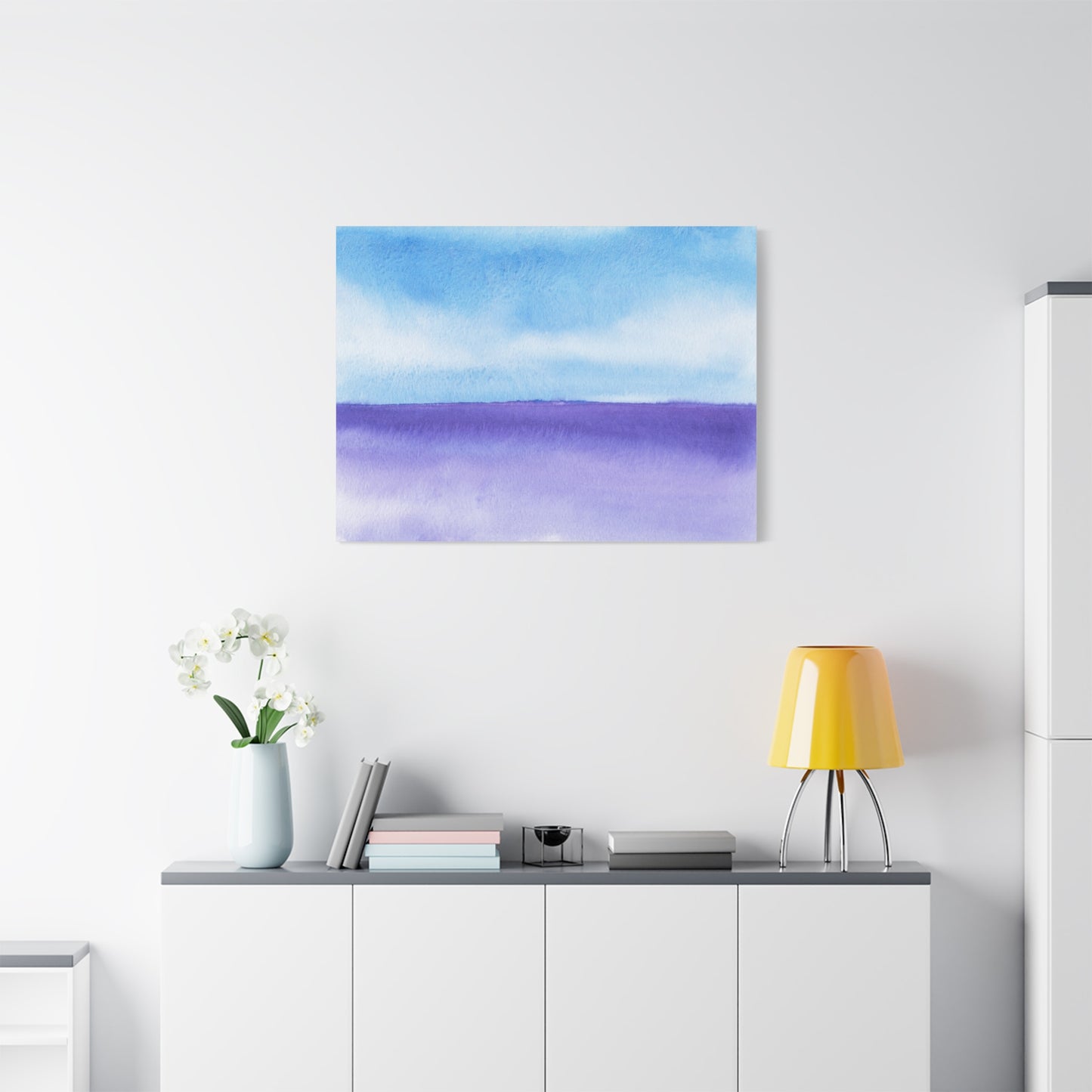 Big Wave Watercolor Art Print | Ready-to-Hang Custom Matte Canvas with Eco-Friendly Pine Frame