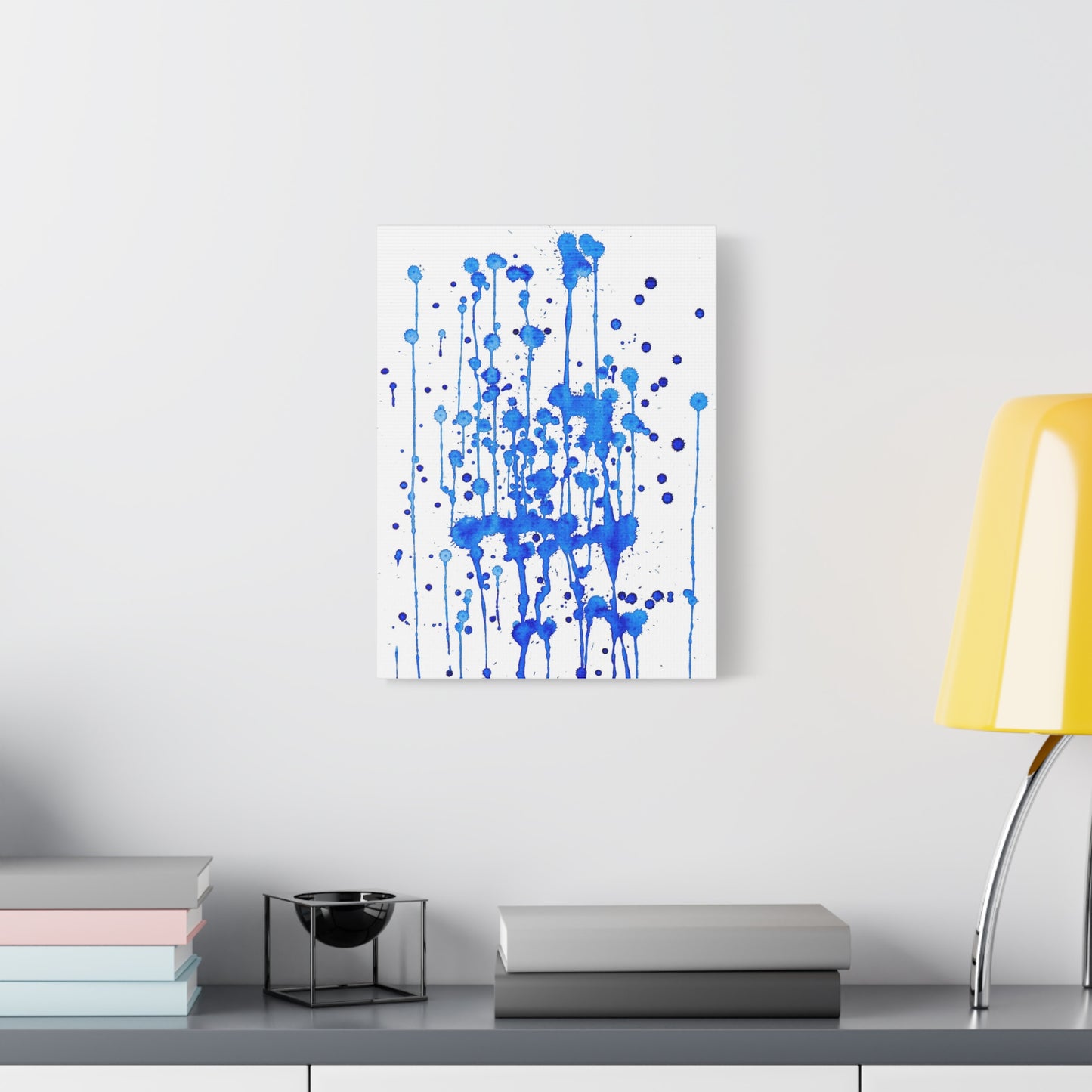 Blue & White Abstract Art Print | Premium Matte Canvas with Ready-to-Hang Eco-Friendly Pine Frame