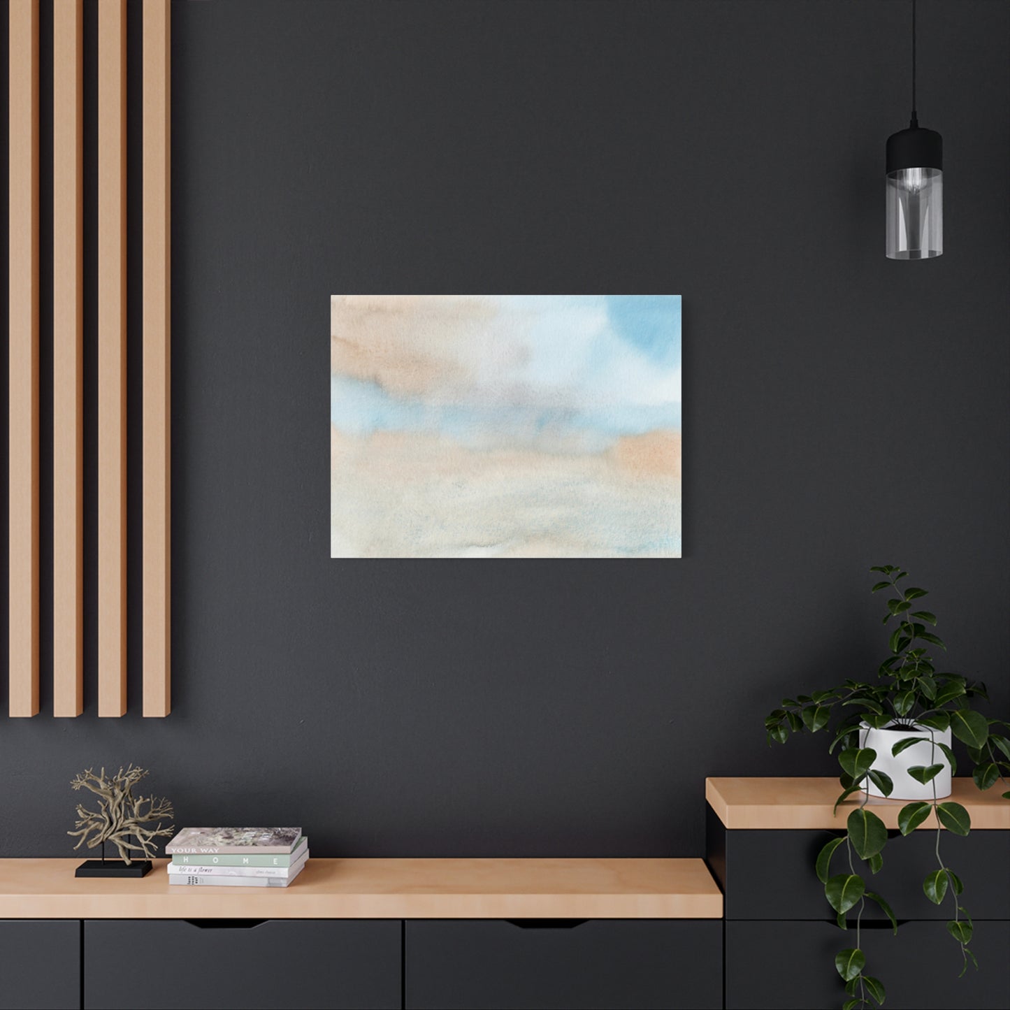 Beach Abstract Art Print | Ready-to-Hang Custom Matte Canvas with Eco-Friendly Pine Frame