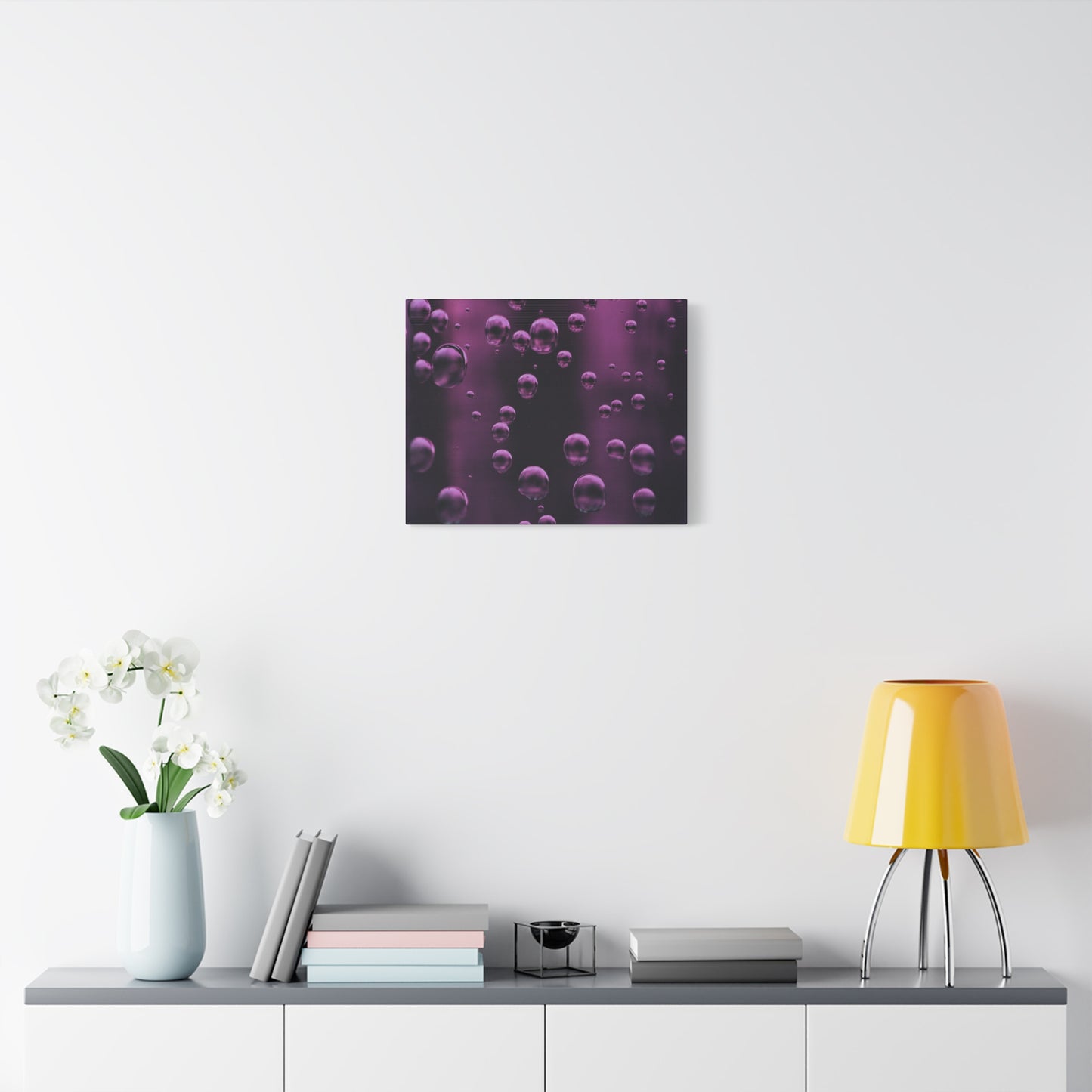 Purple Bubbles Watercolor Art Print | Ready-to-Hang Custom Matte Canvas with Eco-Friendly Pine Frame