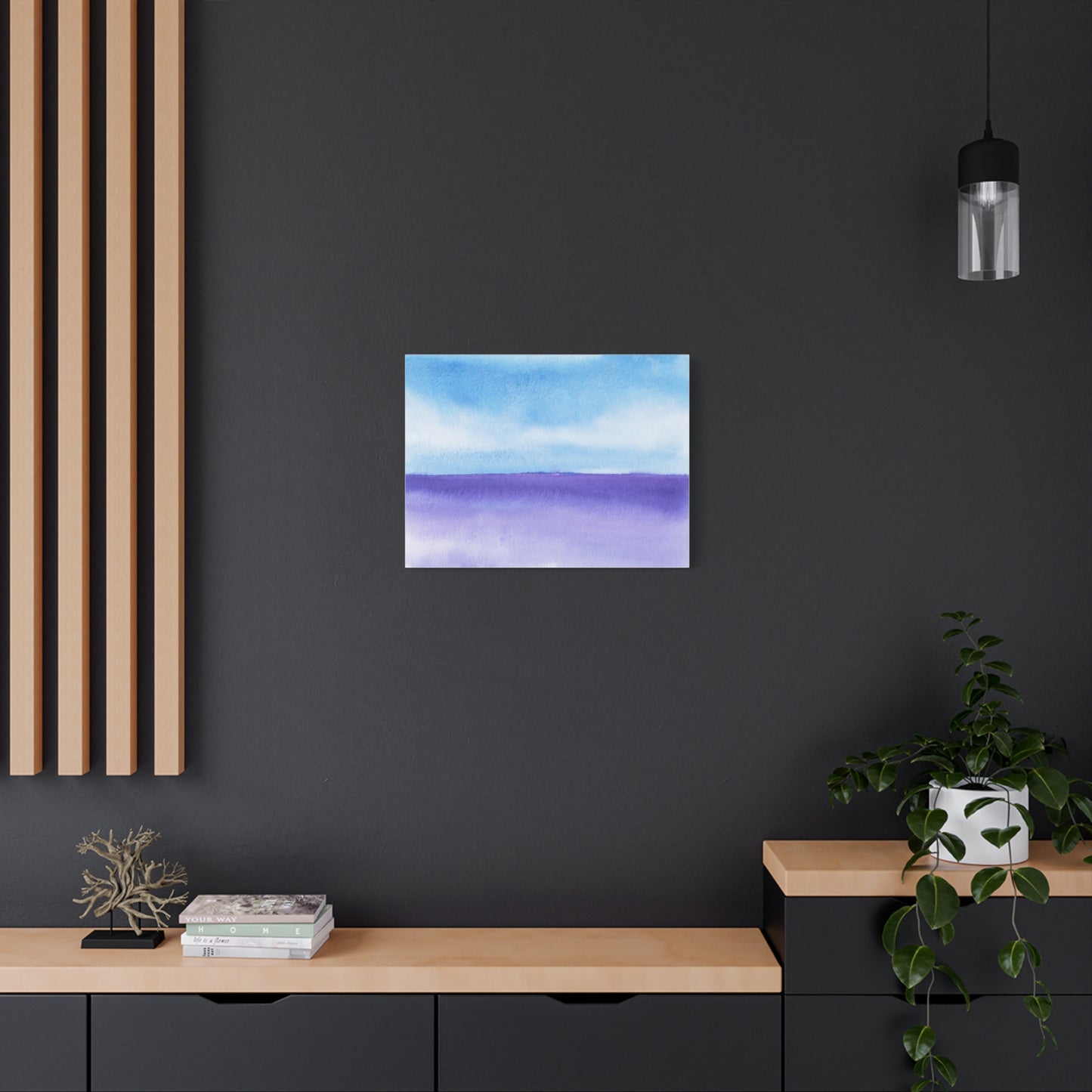 Big Wave Watercolor Art Print | Ready-to-Hang Custom Matte Canvas with Eco-Friendly Pine Frame