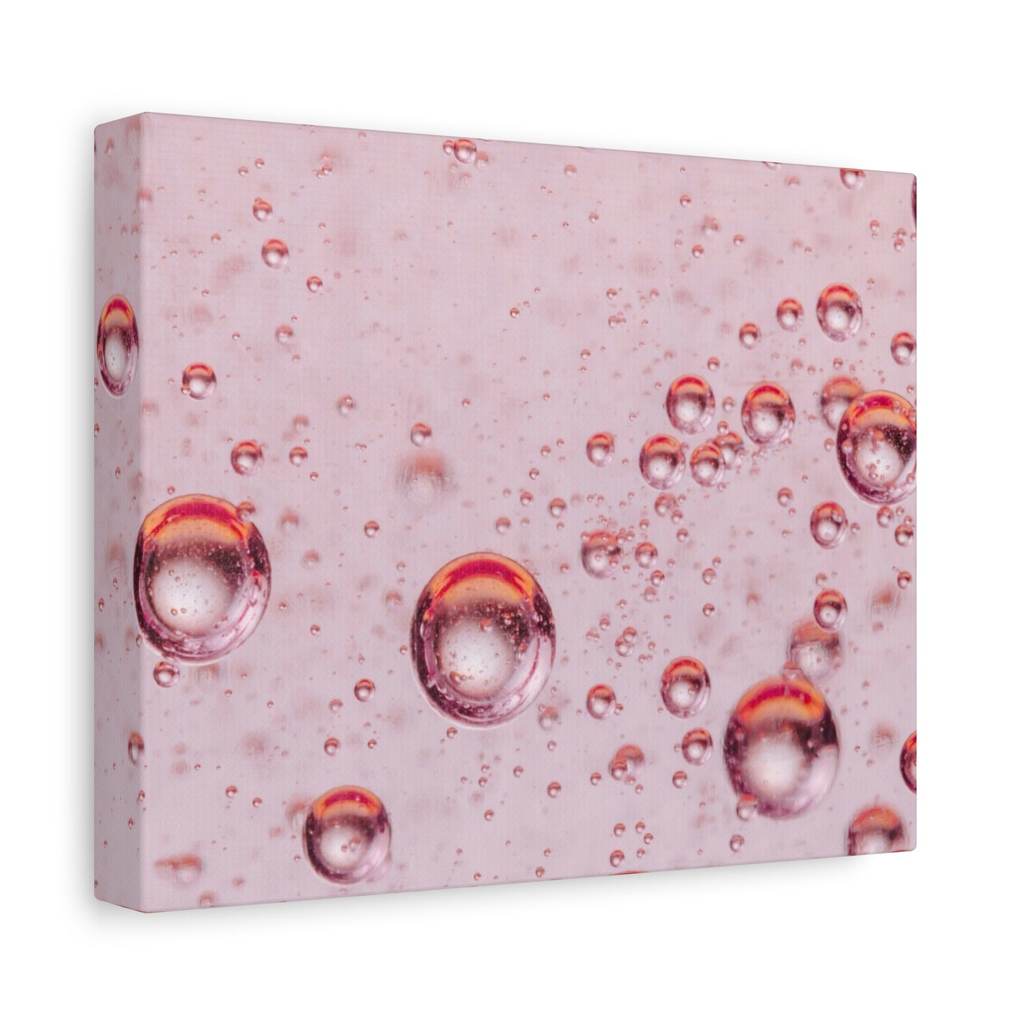 Pink Bubbles Watercolor Art Print | Ready-to-Hang Custom Matte Canvas with Eco-Friendly Pine Frame