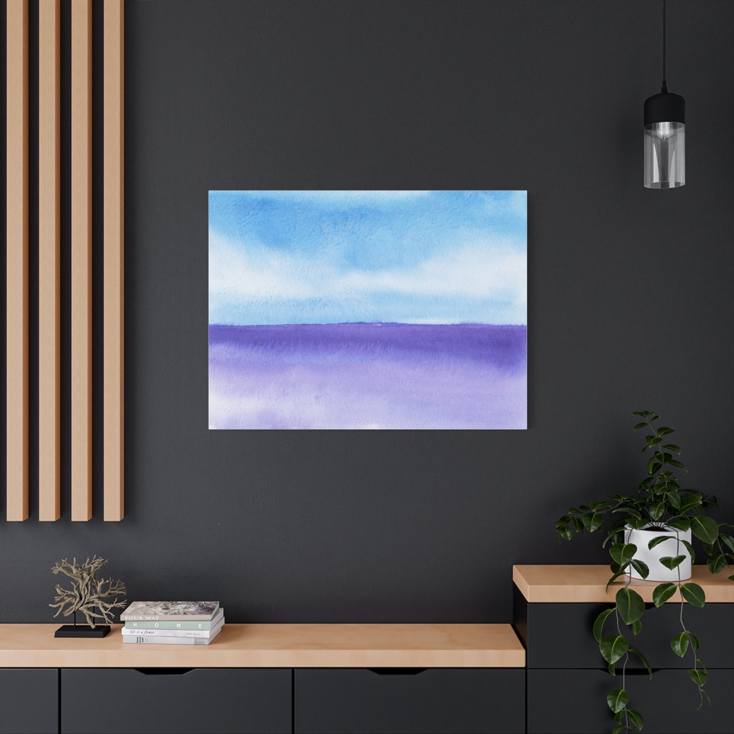 Big Wave Watercolor Art Print | Ready-to-Hang Custom Matte Canvas with Eco-Friendly Pine Frame