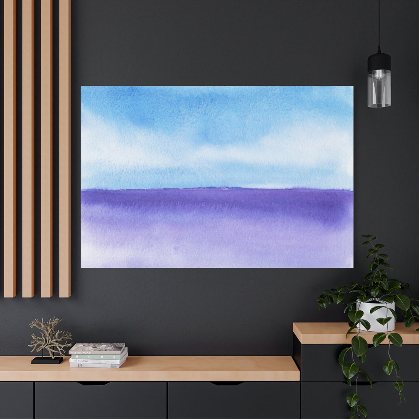 Big Wave Watercolor Art Print | Ready-to-Hang Custom Matte Canvas with Eco-Friendly Pine Frame