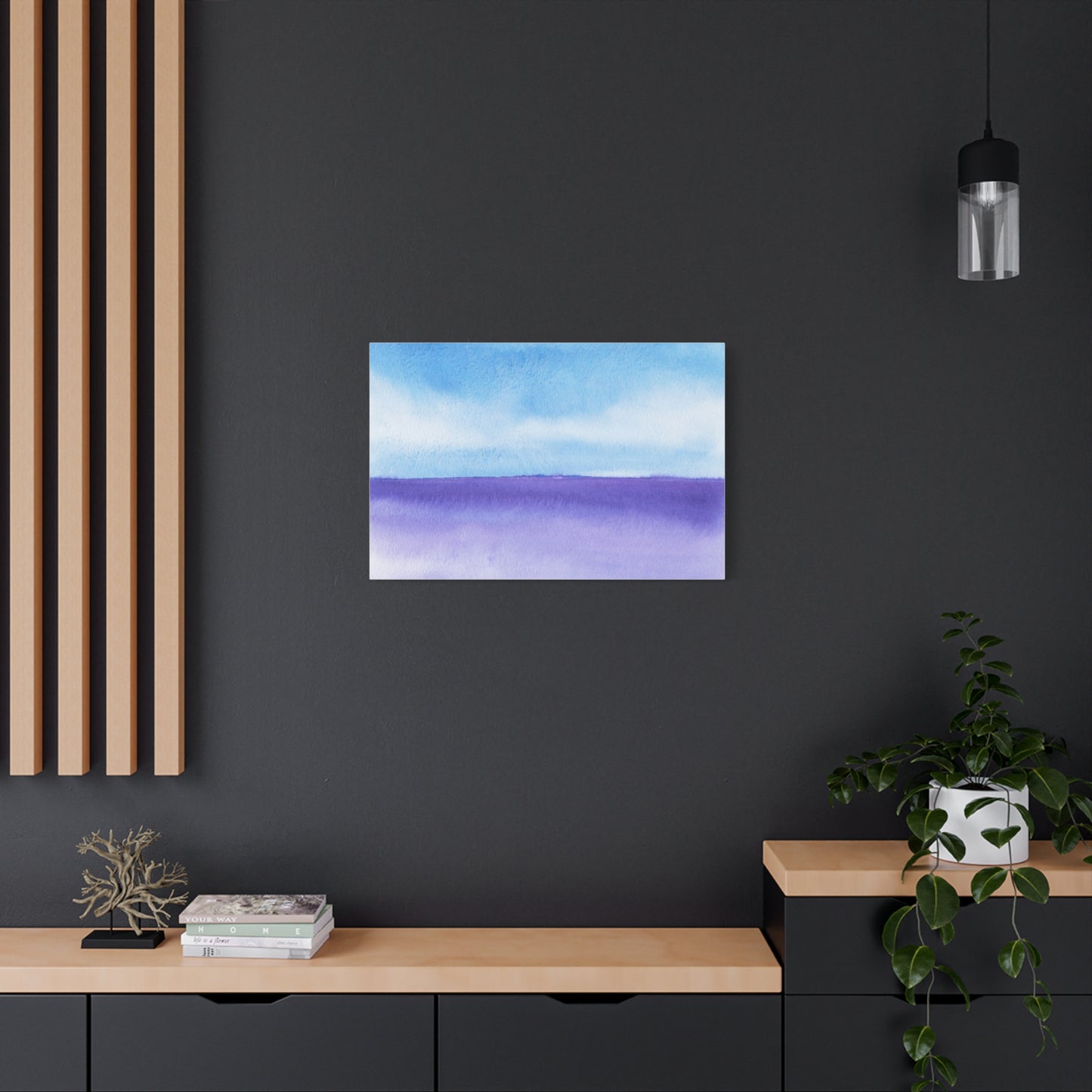 Big Wave Watercolor Art Print | Ready-to-Hang Custom Matte Canvas with Eco-Friendly Pine Frame