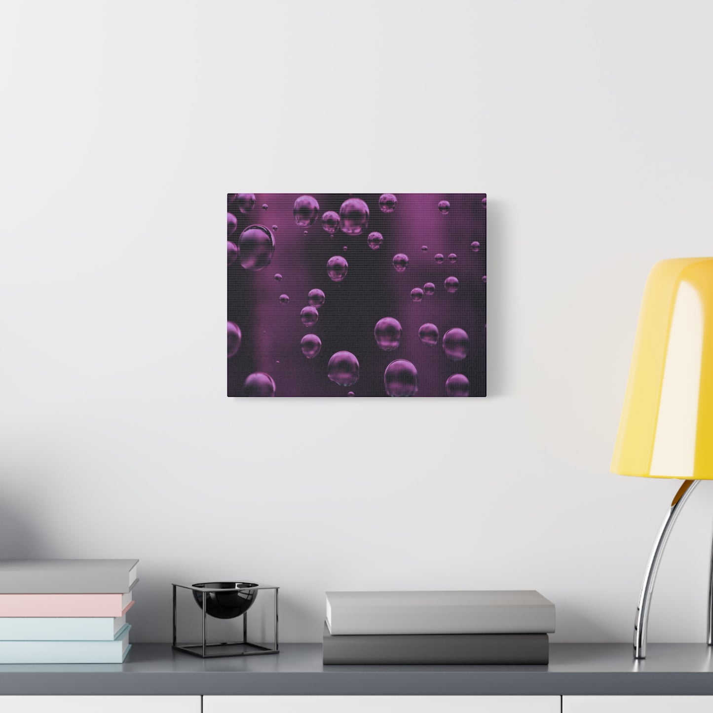 Purple Bubbles Watercolor Art Print | Ready-to-Hang Custom Matte Canvas with Eco-Friendly Pine Frame