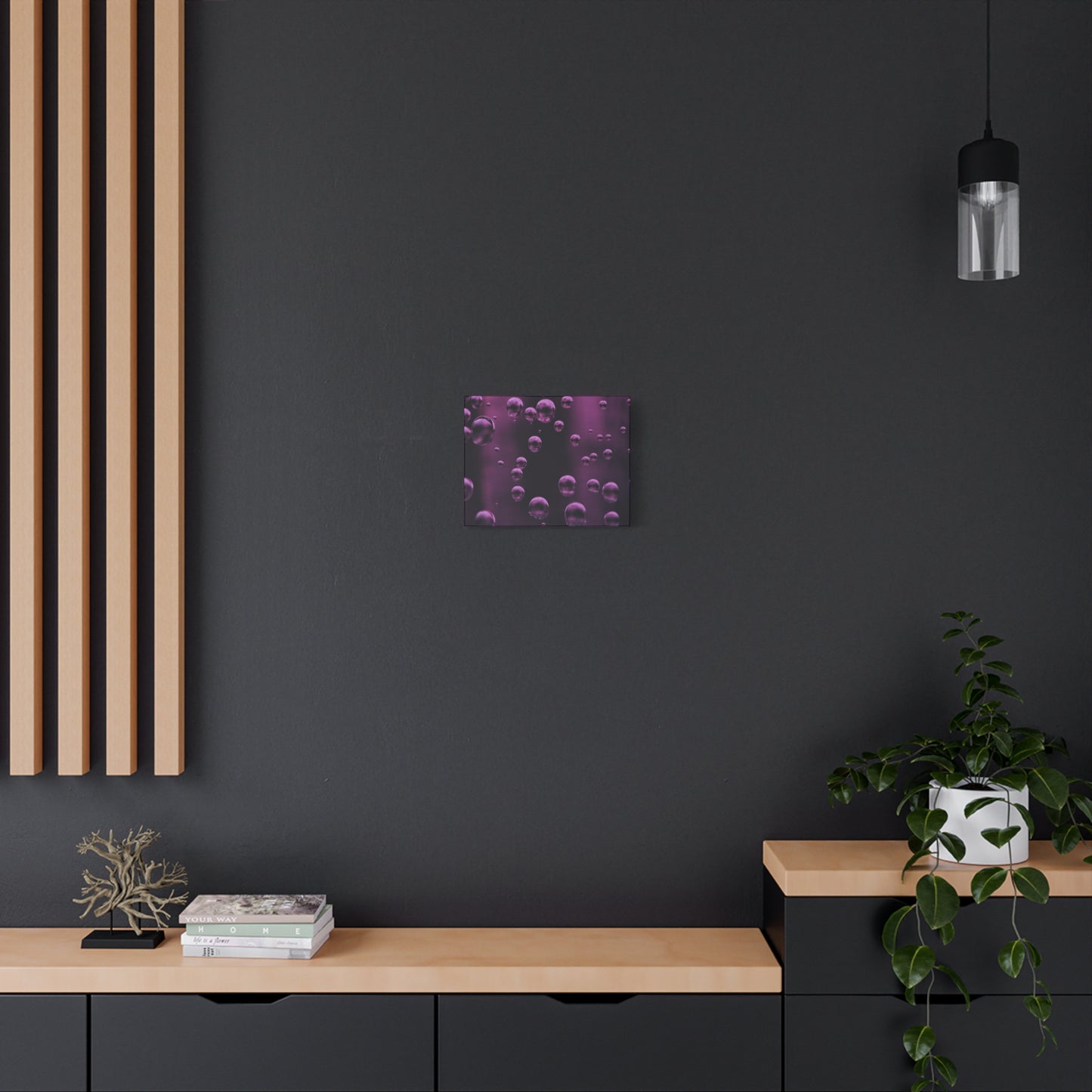 Purple Bubbles Watercolor Art Print | Ready-to-Hang Custom Matte Canvas with Eco-Friendly Pine Frame