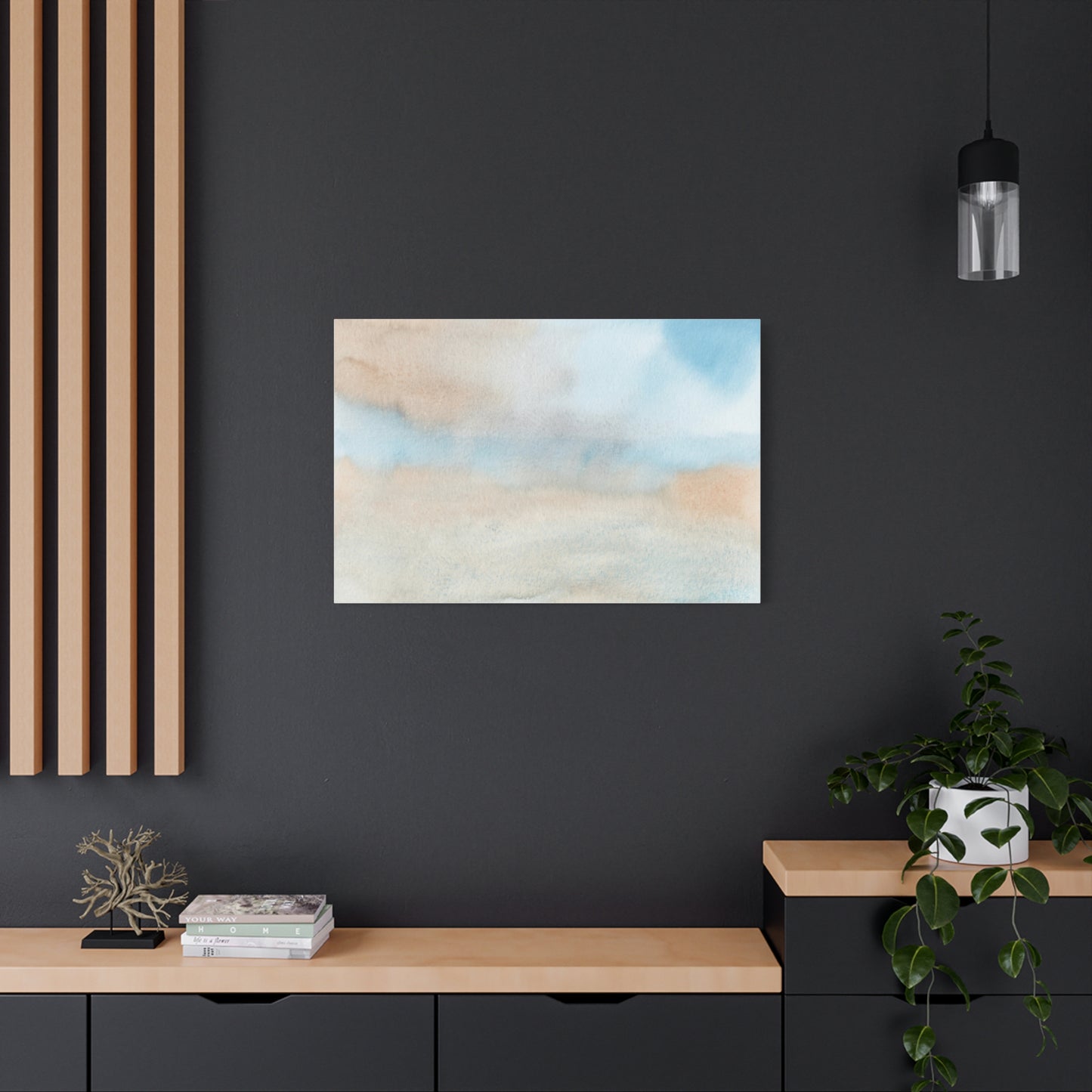 Beach Abstract Art Print | Ready-to-Hang Custom Matte Canvas with Eco-Friendly Pine Frame