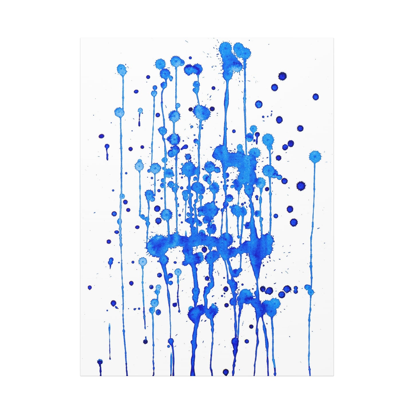 Blue & White Abstract Art Print | Premium Matte Canvas with Ready-to-Hang Eco-Friendly Pine Frame