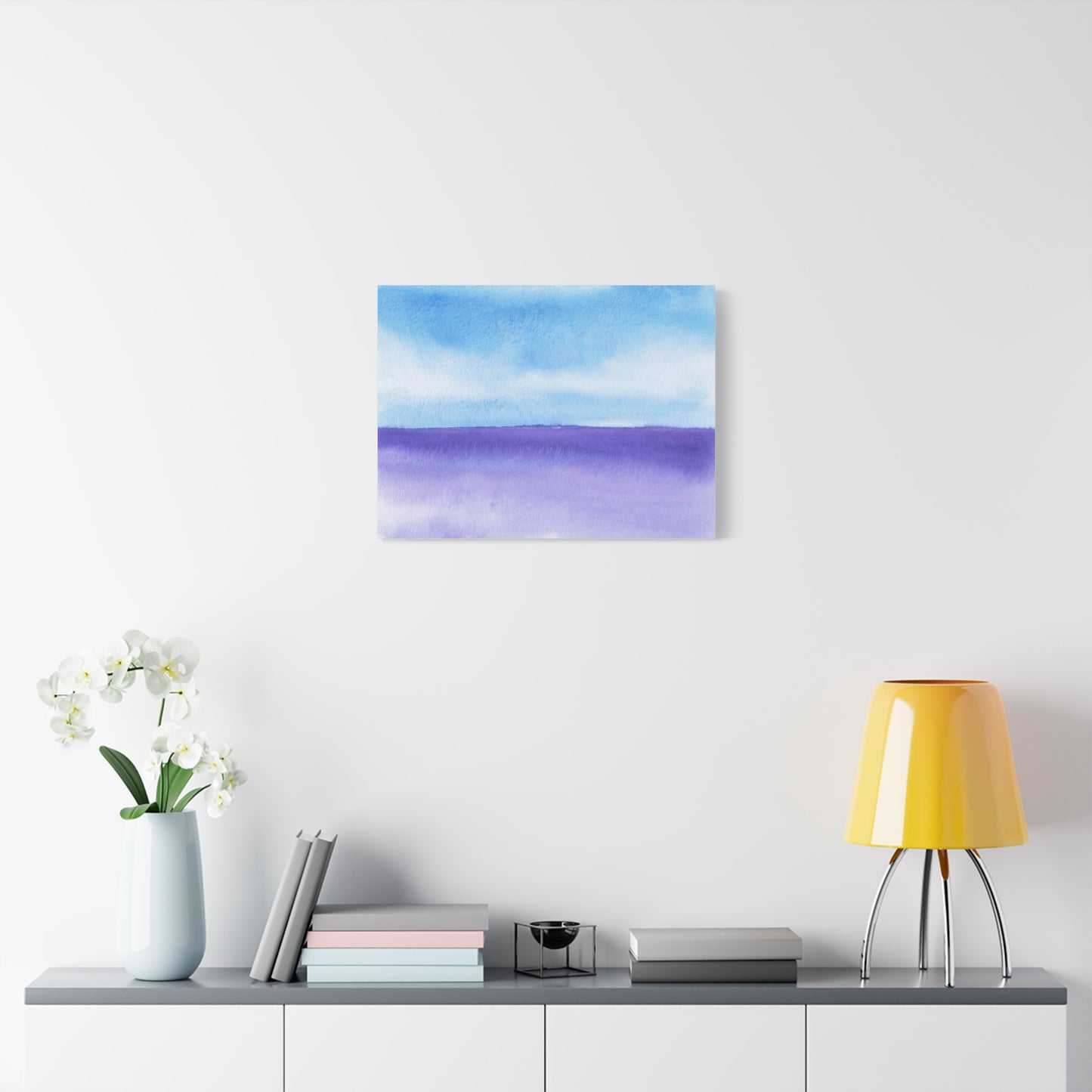 Big Wave Watercolor Art Print | Ready-to-Hang Custom Matte Canvas with Eco-Friendly Pine Frame