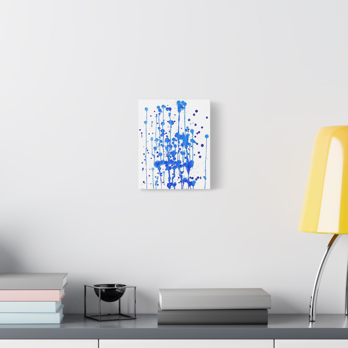 Blue & White Abstract Art Print | Premium Matte Canvas with Ready-to-Hang Eco-Friendly Pine Frame