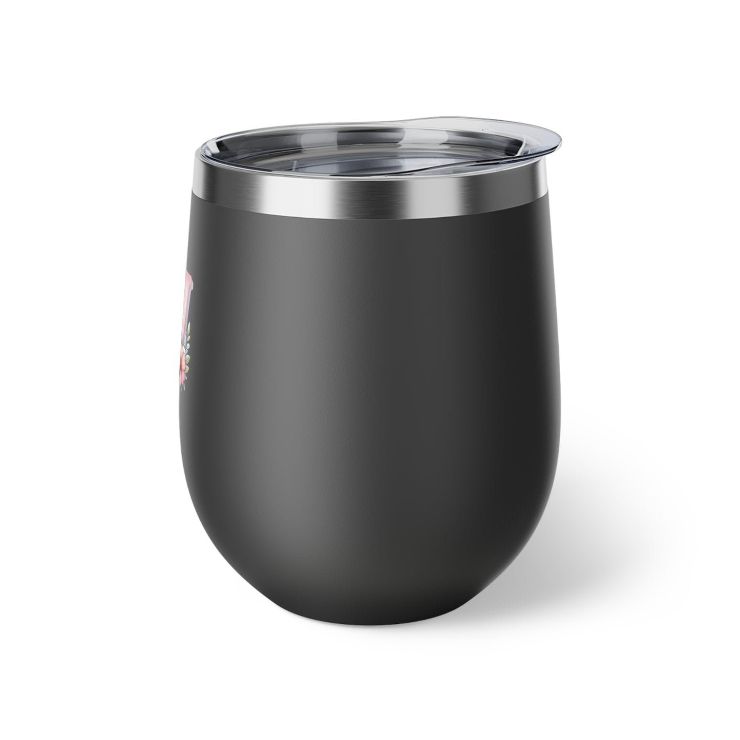 Letter W - Personalized Whimsical Butterfly Copper Vacuum Insulated Cup, 12 oz – Perfect for Weddings