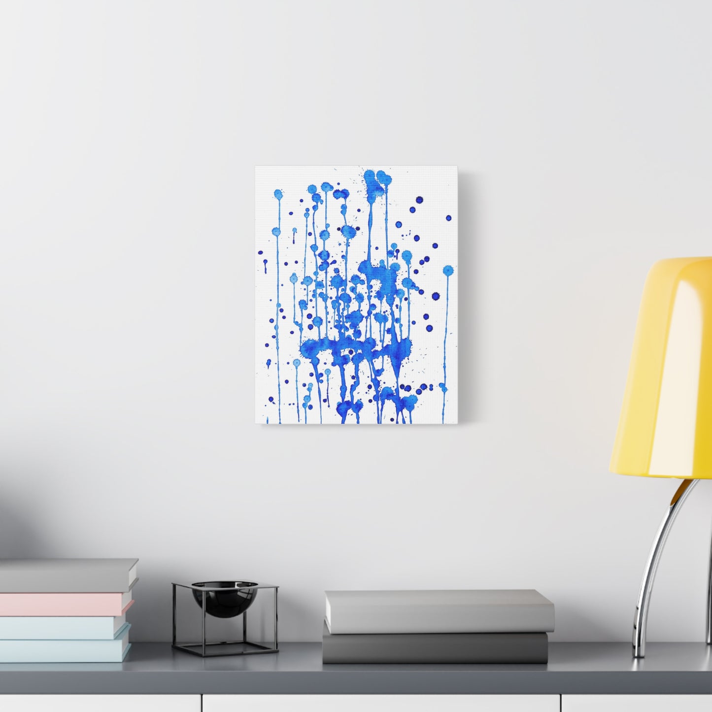 Blue & White Abstract Art Print | Premium Matte Canvas with Ready-to-Hang Eco-Friendly Pine Frame