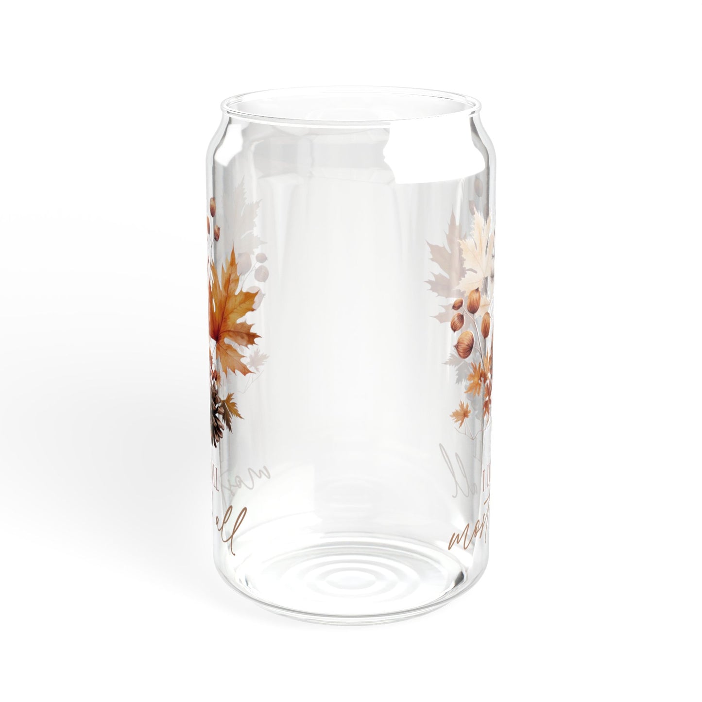 'I Love Fall Most of All' | 16oz Custom Sipper Glass with Bamboo Lid & Straw – Perfect for Sweet Treats and Family Parties