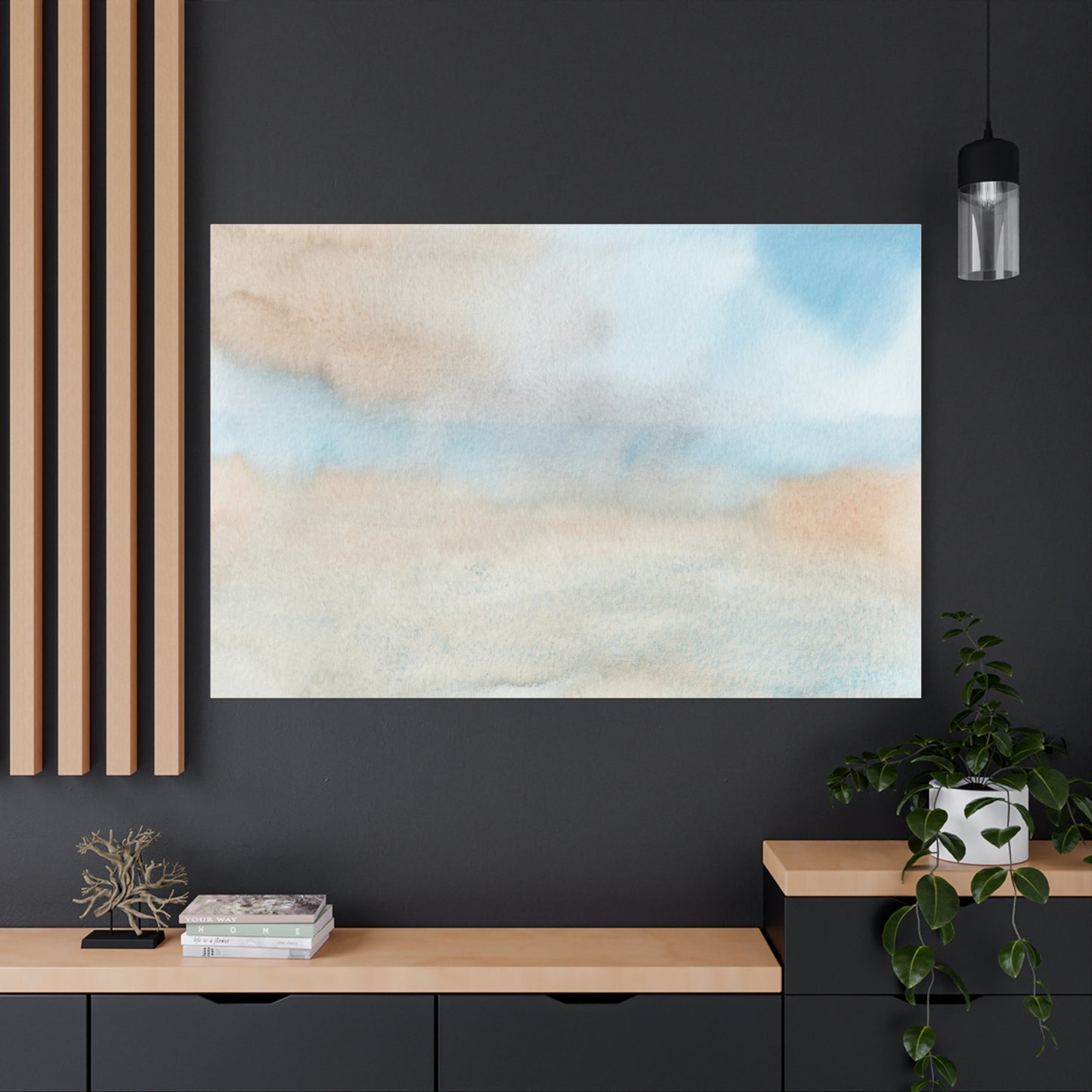 Beach Abstract Art Print | Ready-to-Hang Custom Matte Canvas with Eco-Friendly Pine Frame