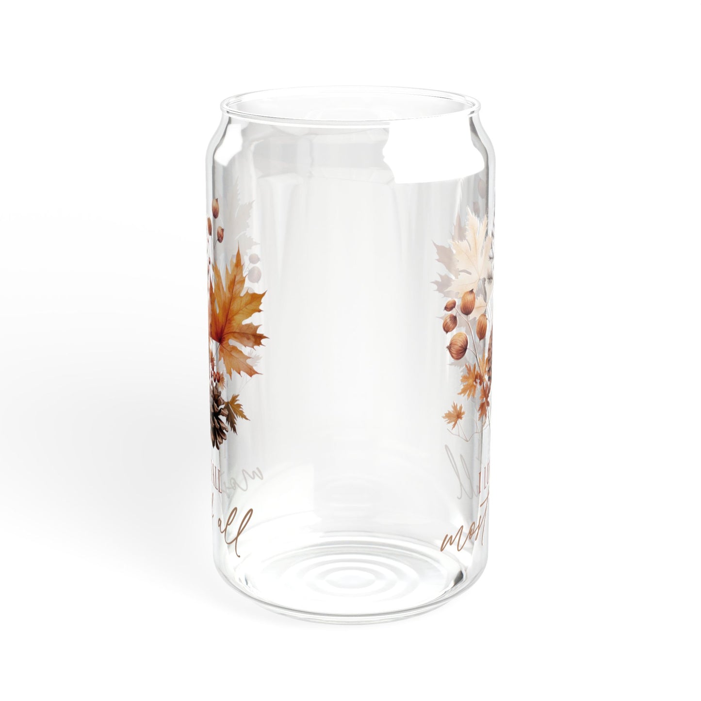 'I Love Fall Most of All' | 16oz Custom Sipper Glass with Bamboo Lid & Straw – Perfect for Sweet Treats and Family Parties