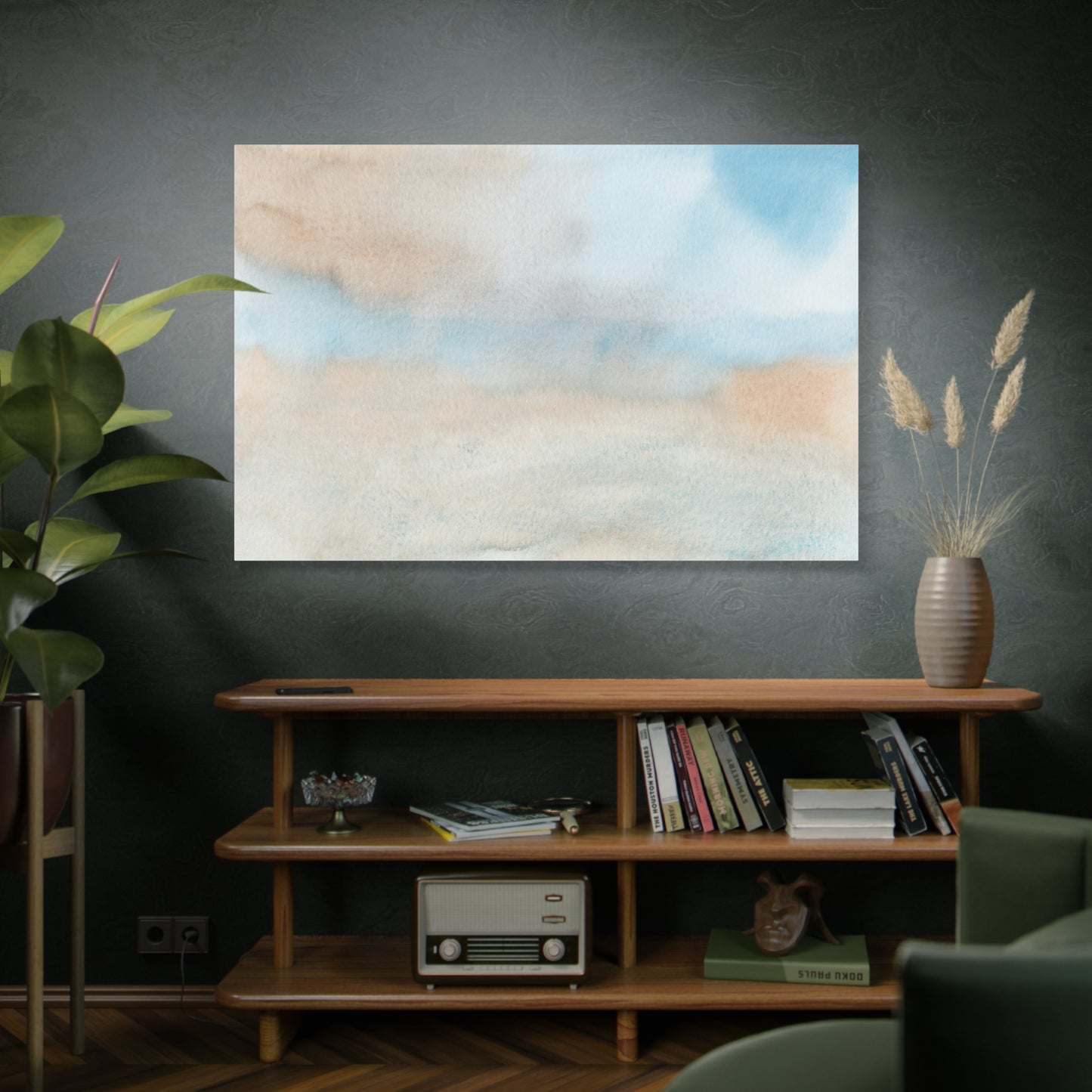 Beach Abstract Art Print | Ready-to-Hang Custom Matte Canvas with Eco-Friendly Pine Frame