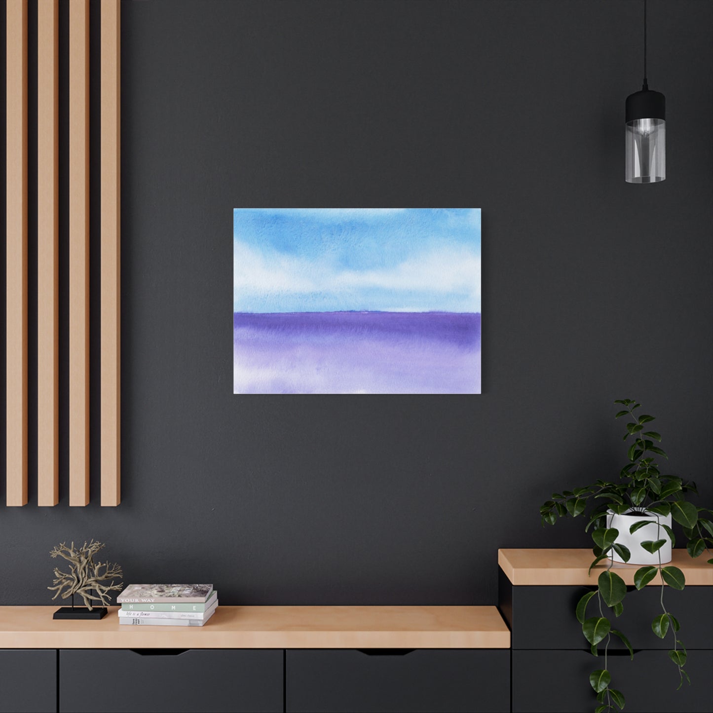 Big Wave Watercolor Art Print | Ready-to-Hang Custom Matte Canvas with Eco-Friendly Pine Frame