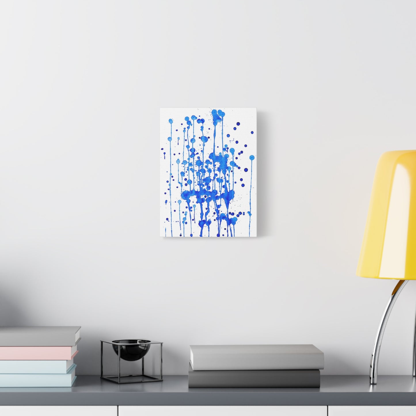 Blue & White Abstract Art Print | Premium Matte Canvas with Ready-to-Hang Eco-Friendly Pine Frame