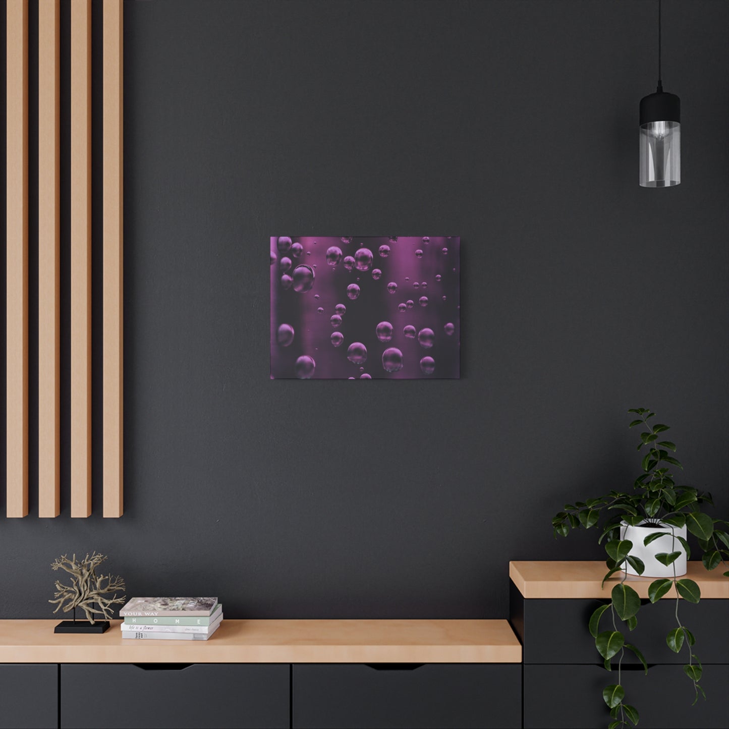 Purple Bubbles Watercolor Art Print | Ready-to-Hang Custom Matte Canvas with Eco-Friendly Pine Frame