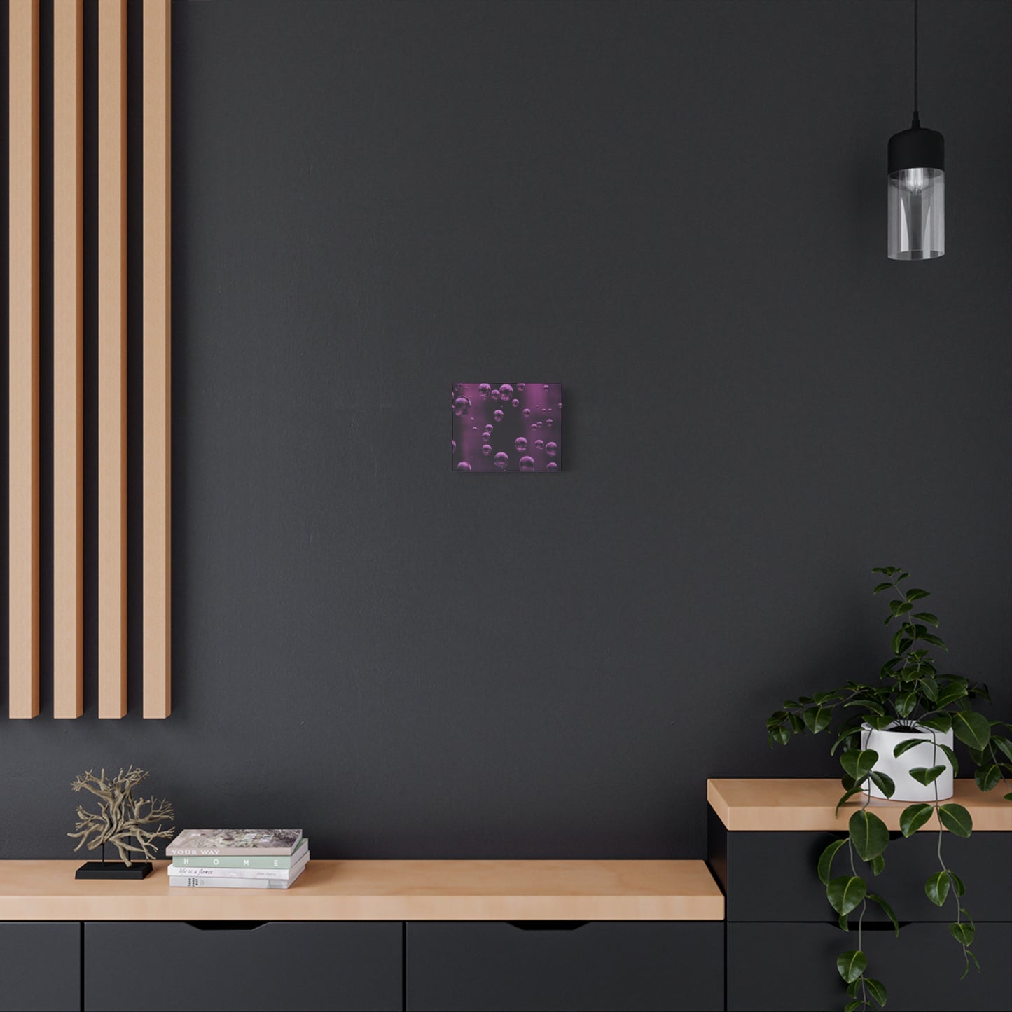 Purple Bubbles Watercolor Art Print | Ready-to-Hang Custom Matte Canvas with Eco-Friendly Pine Frame