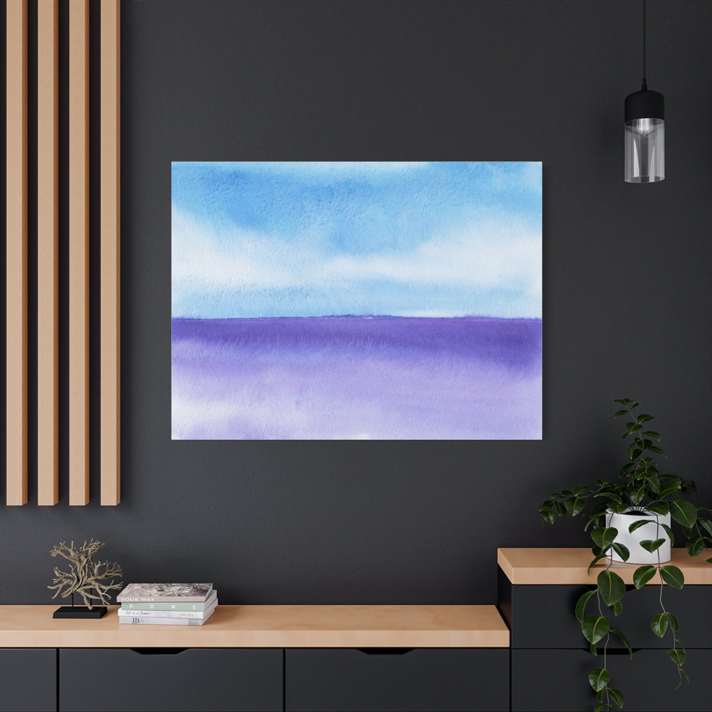 Big Wave Watercolor Art Print | Ready-to-Hang Custom Matte Canvas with Eco-Friendly Pine Frame
