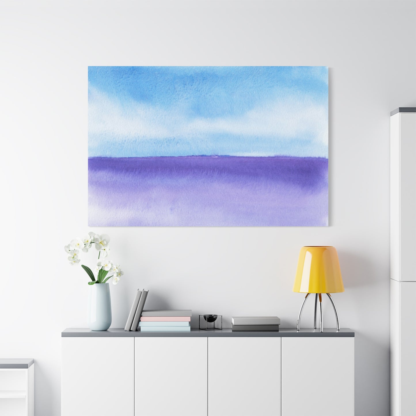 Big Wave Watercolor Art Print | Ready-to-Hang Custom Matte Canvas with Eco-Friendly Pine Frame